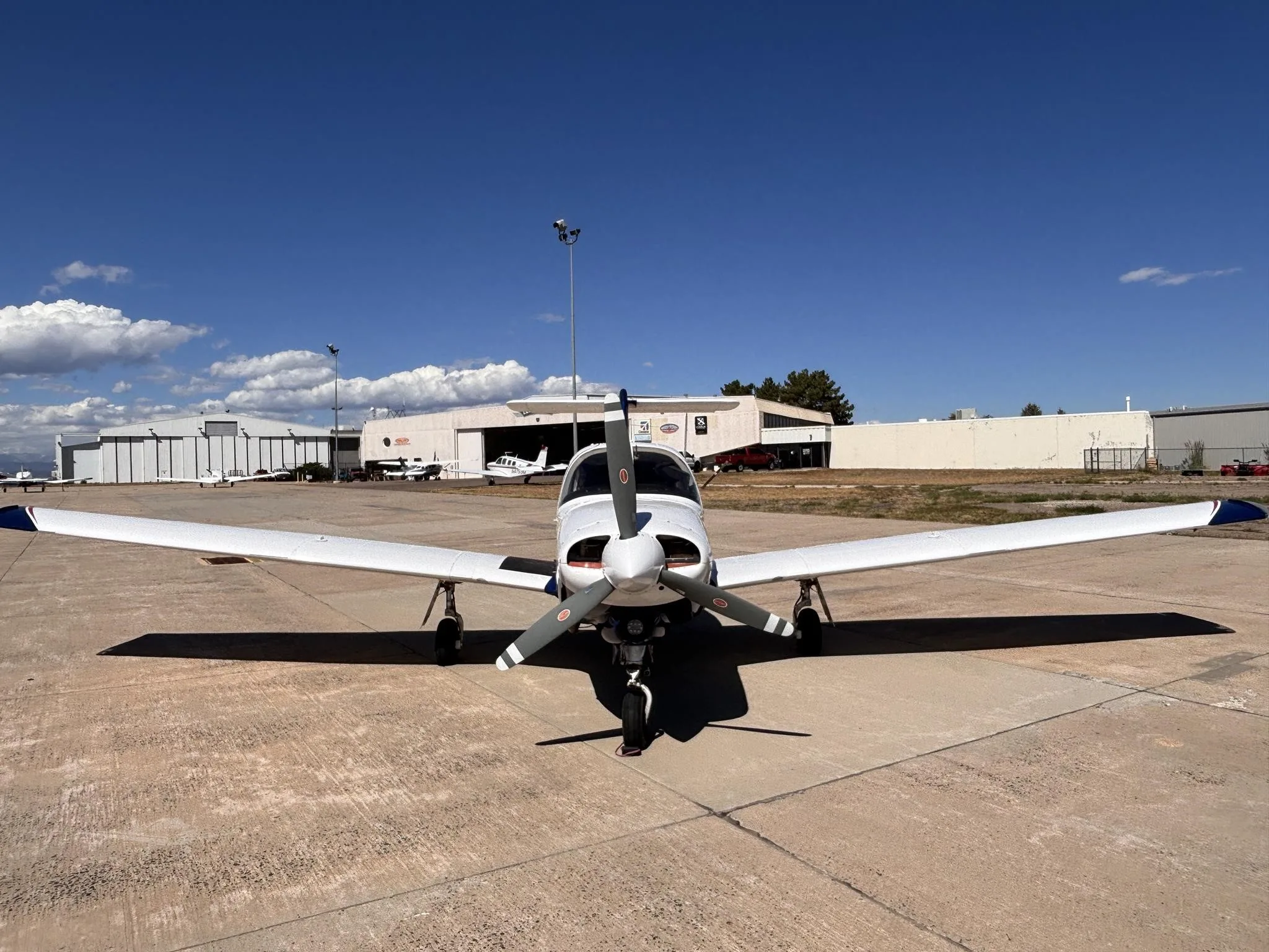 Exterior view of a 1979 PIPER TURBO ARROW IV, N2896G.