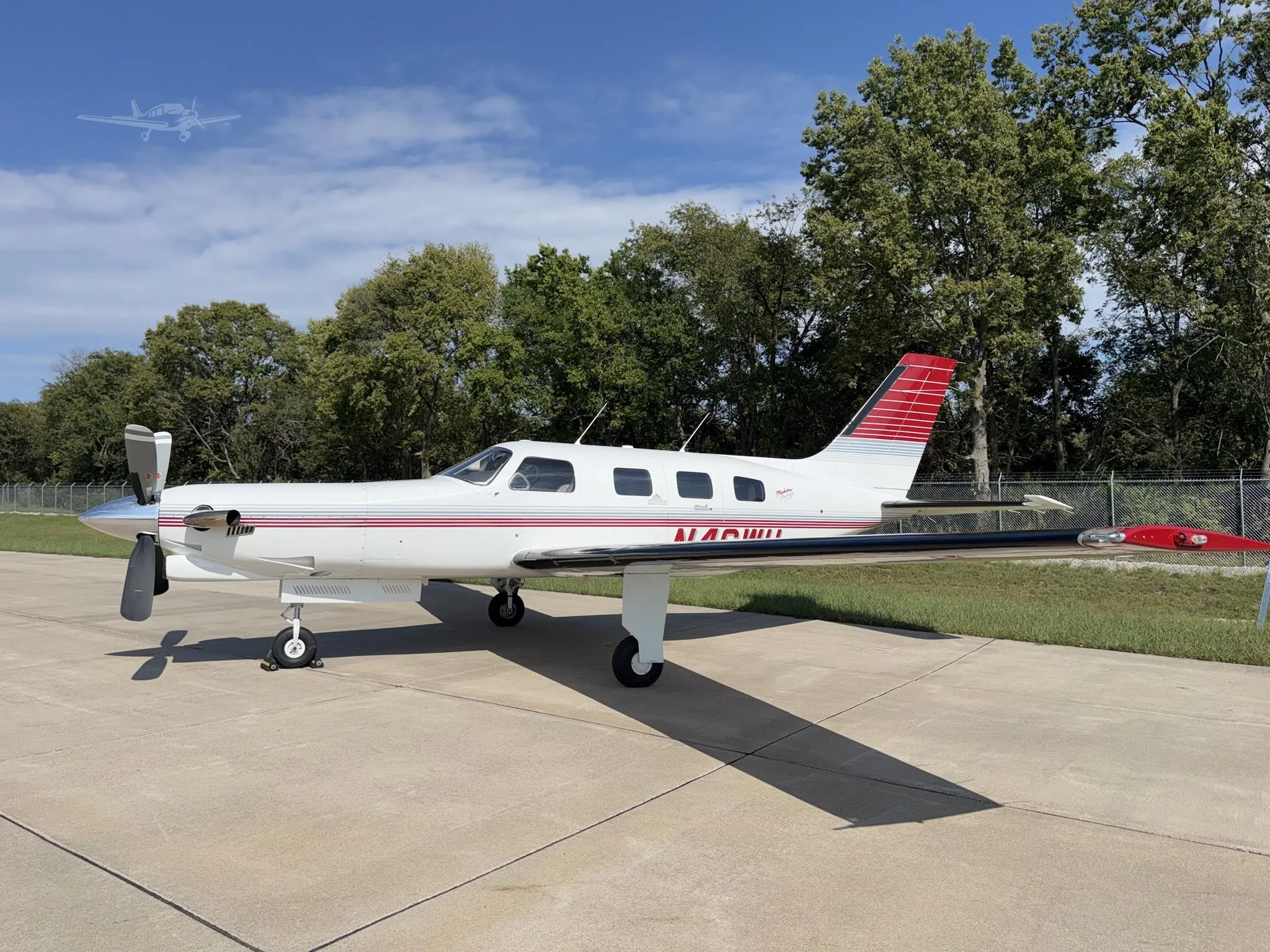 Exterior view of a 1993 PIPER JETPROP, N46WH.