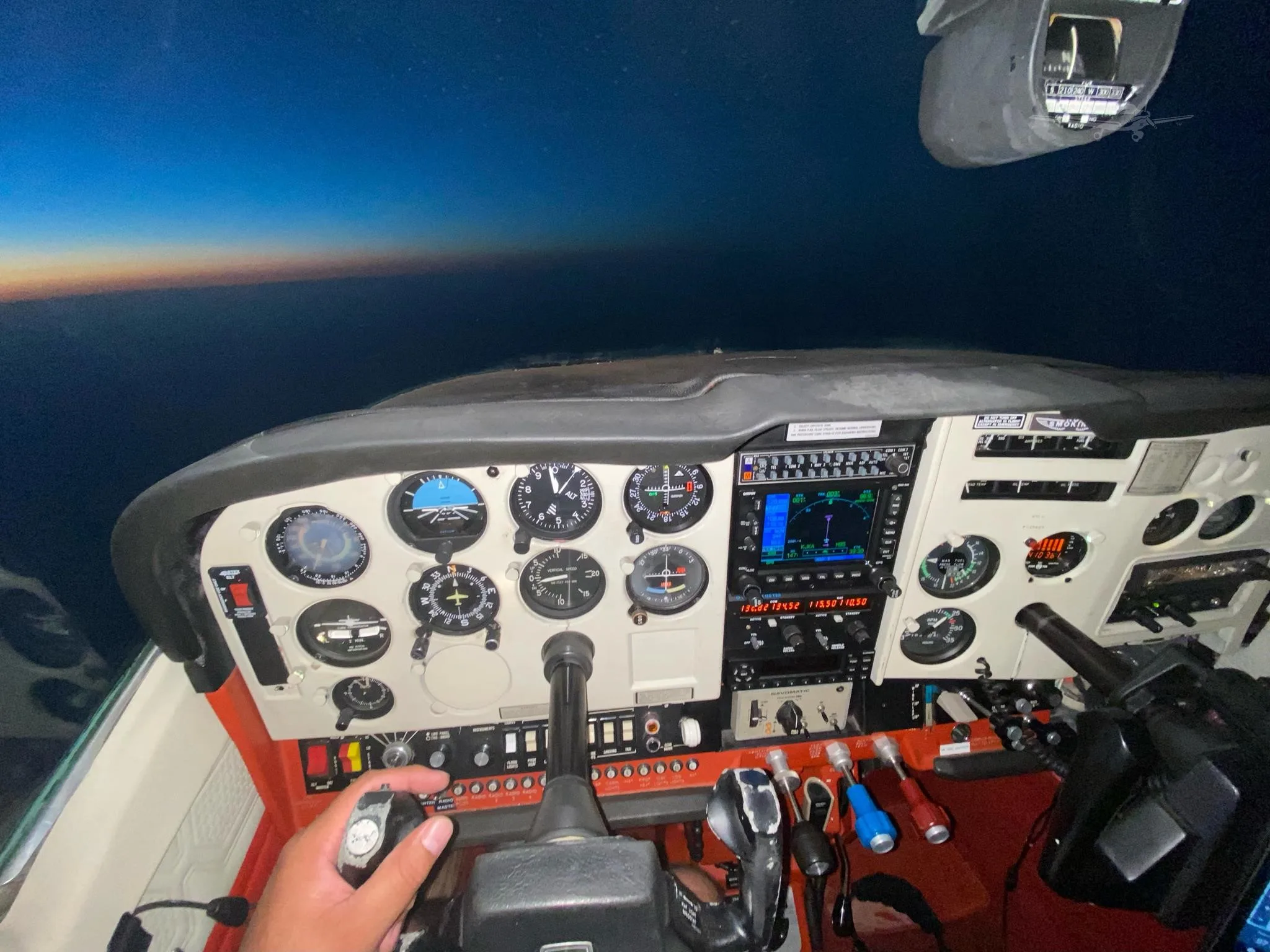 Cockpit and instrument panel of a 1973 CESSNA TURBO 210L.