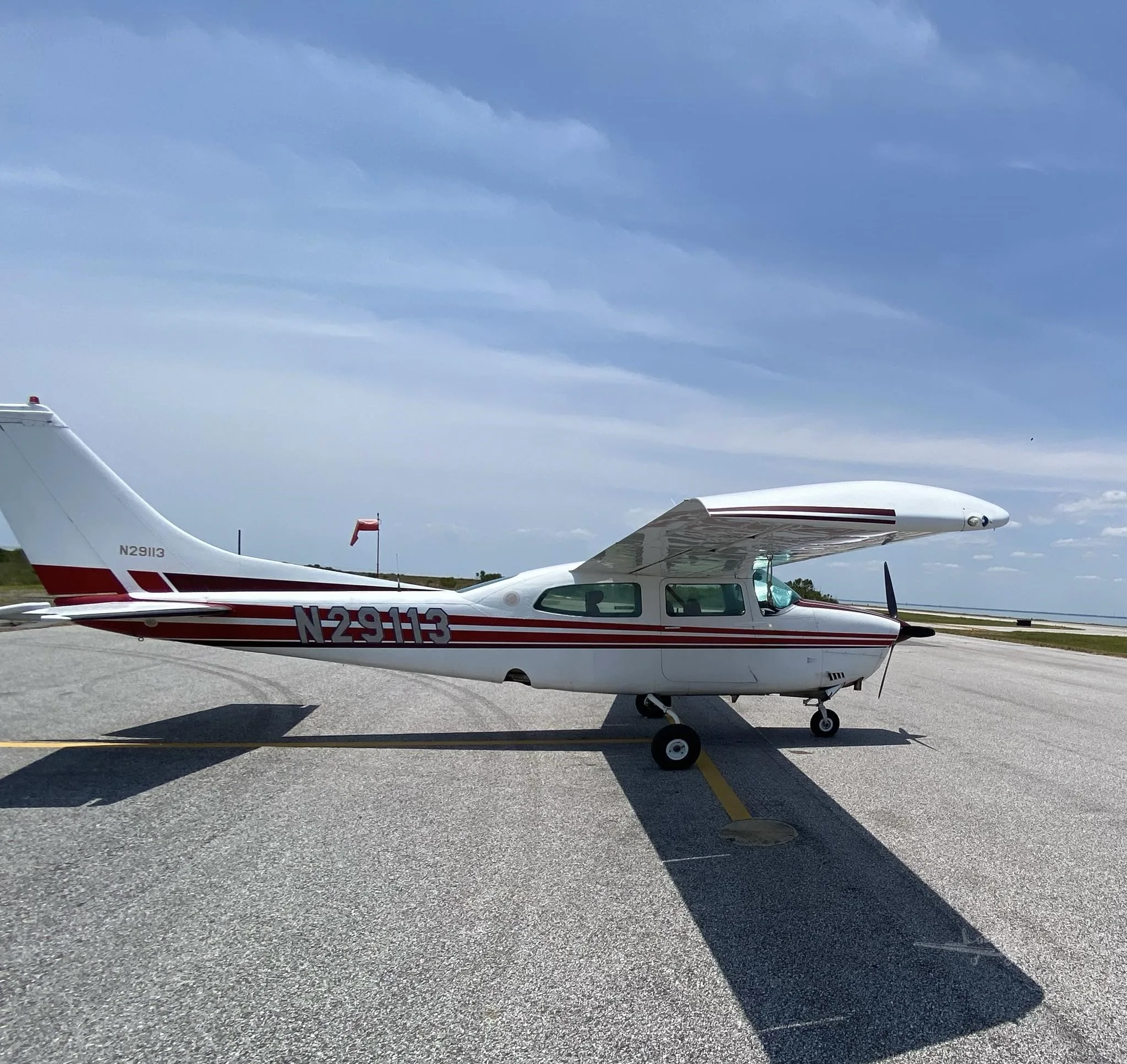 Exterior view of a 1973 CESSNA TURBO 210L, N29113.