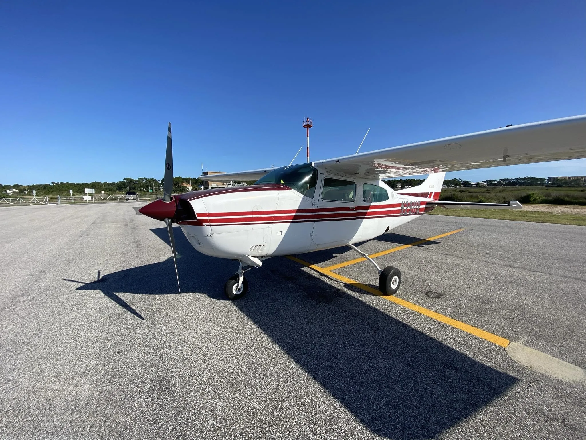 Exterior view of a 1973 CESSNA TURBO 210L, N29113.