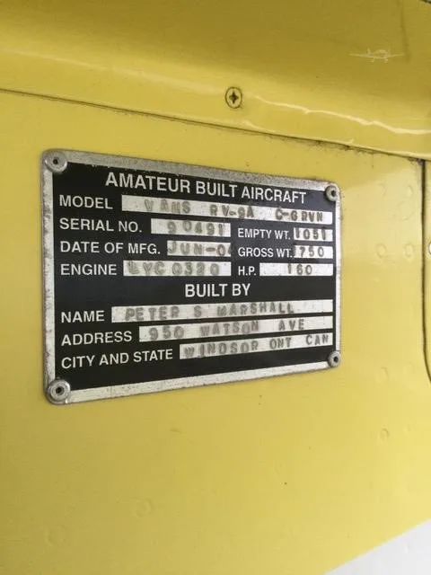 Avionics suite of a 2004 VANS RV-9A.
