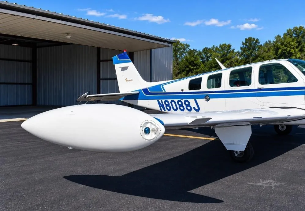 Exterior view of a 1990 BEECHCRAFT A36 BONANZA, N8088J.