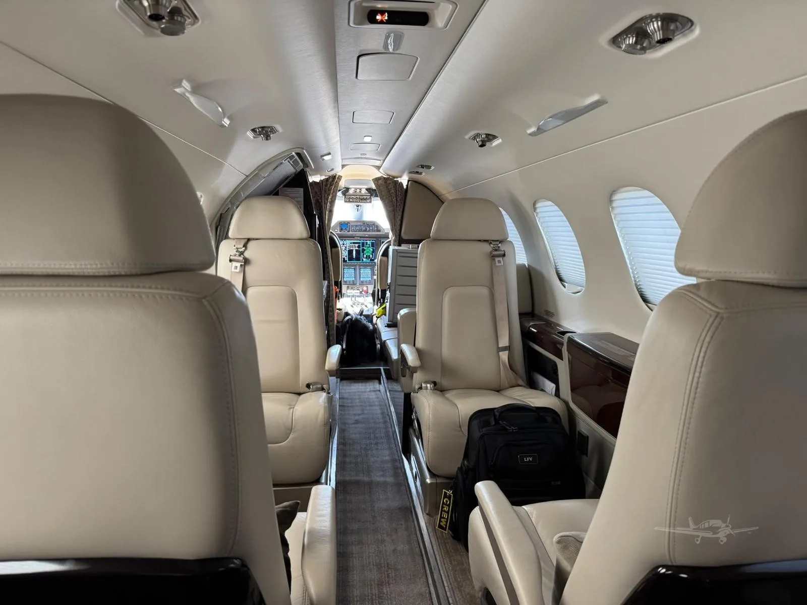 Cabin interior of a 2016 EMBRAER PHENOM 300.