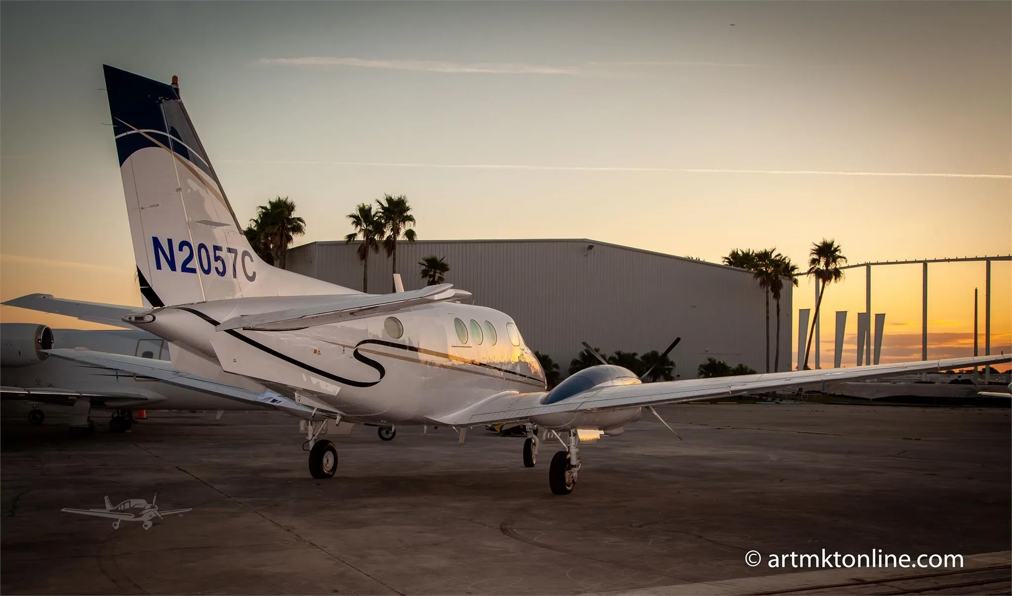 Exterior view of a 1979 BEECHCRAFT KING AIR C90, N2057C.