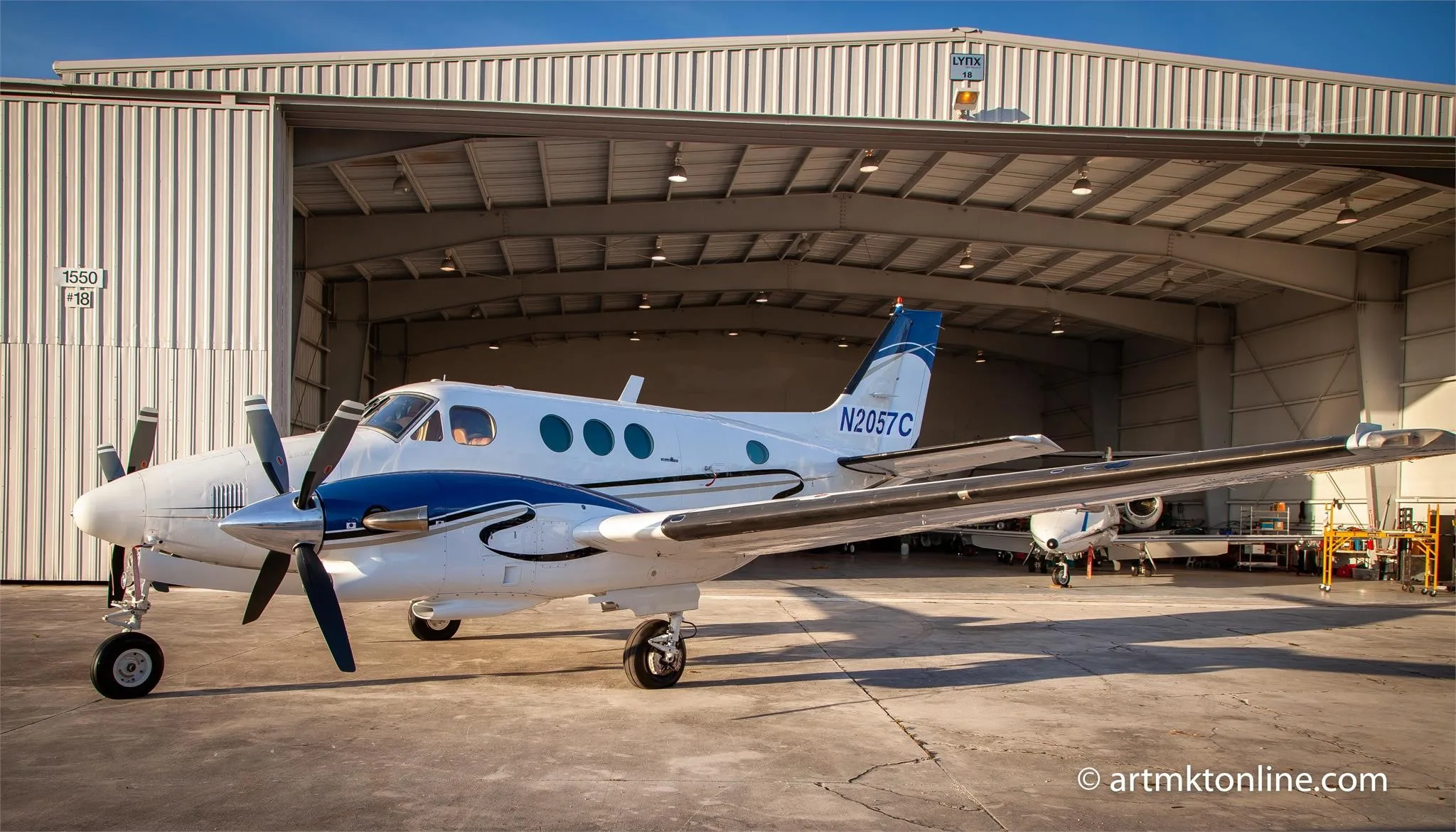 Exterior view of a 1979 BEECHCRAFT KING AIR C90, N2057C.
