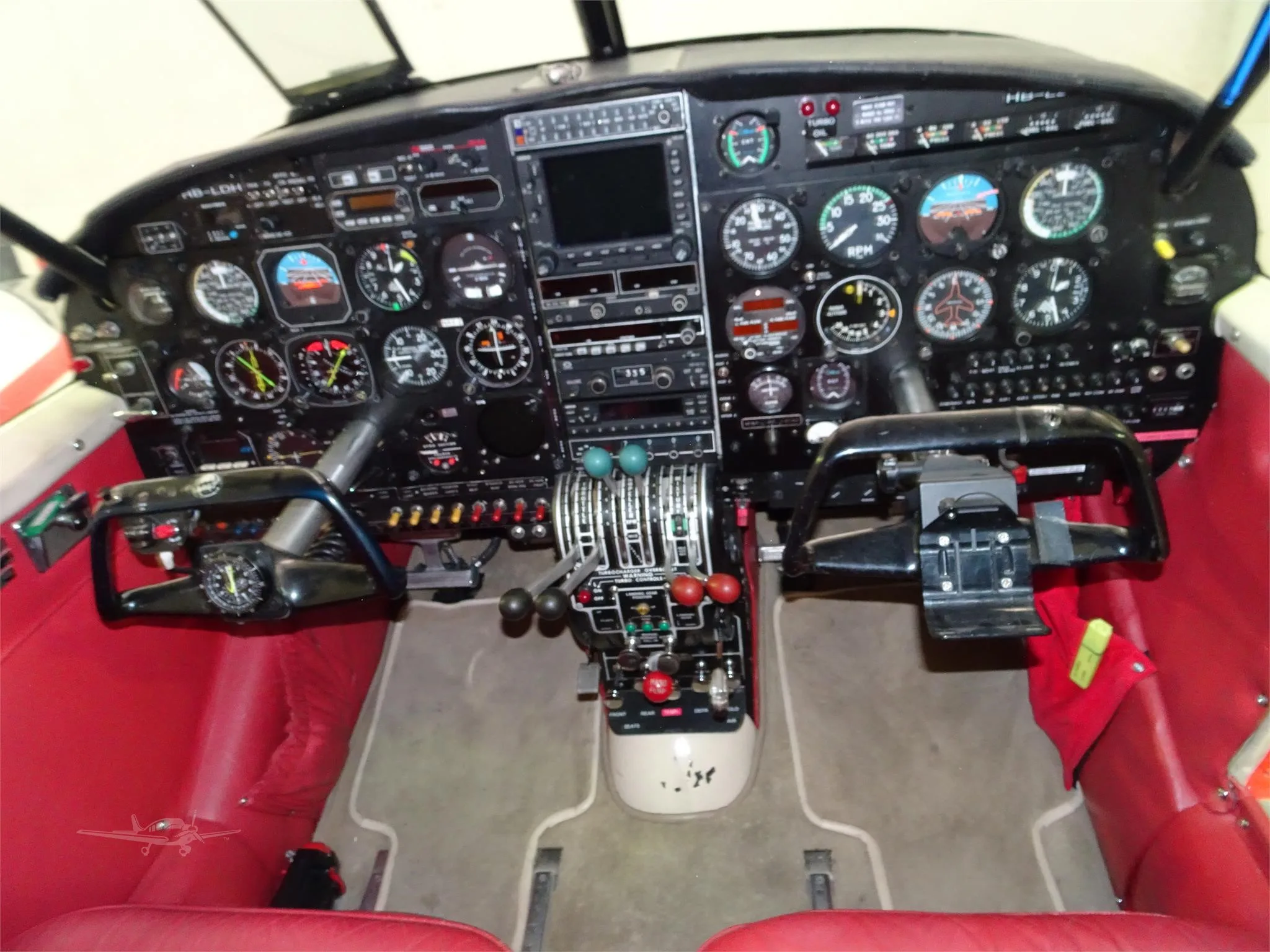 Cockpit and instrument panel of a 1966 PIPER TURBO AZTEC.