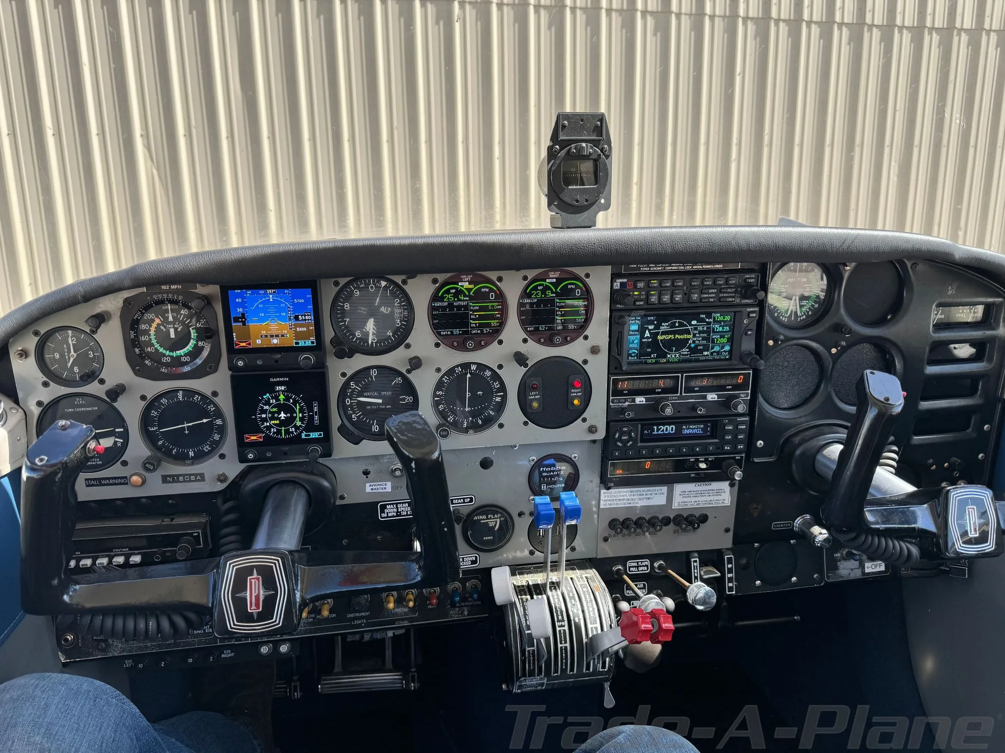 Cockpit and instrument panel of a 1966 PIPER TWIN COMANCHE.